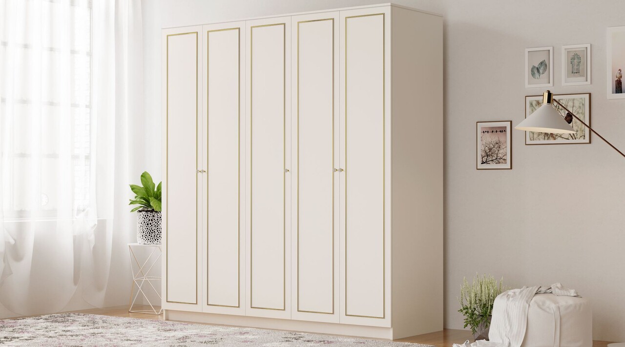 Dulap pentru haine, Hanah Home, Rb-083, 175x210x52 cm, Alb mat - imagine 6